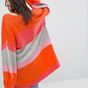 PrettyLittleThing Orange Pink Cardigan Sweater